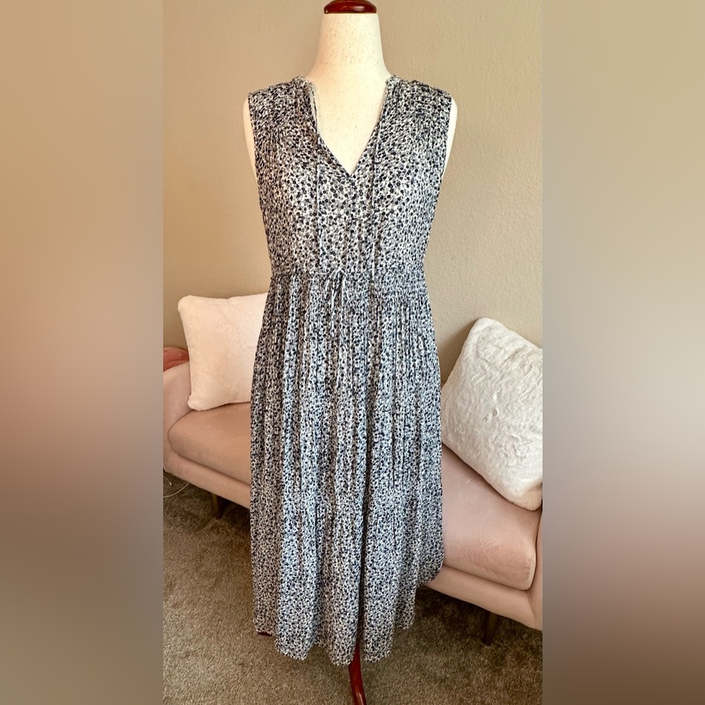 James Perse Dress Sleeveless Drawstring Waist Women’s Size 2/Medium Cottagecore